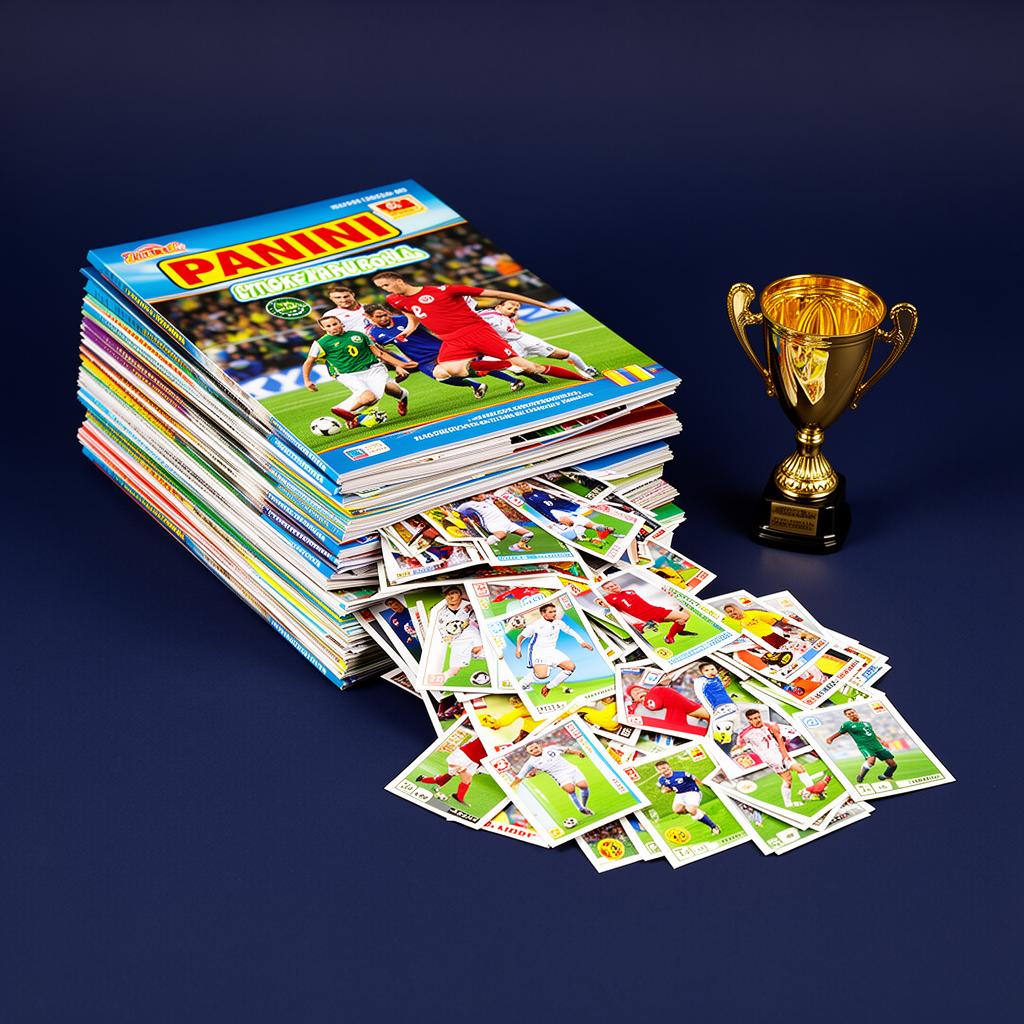 Álbum Panini con estampas y trofeo